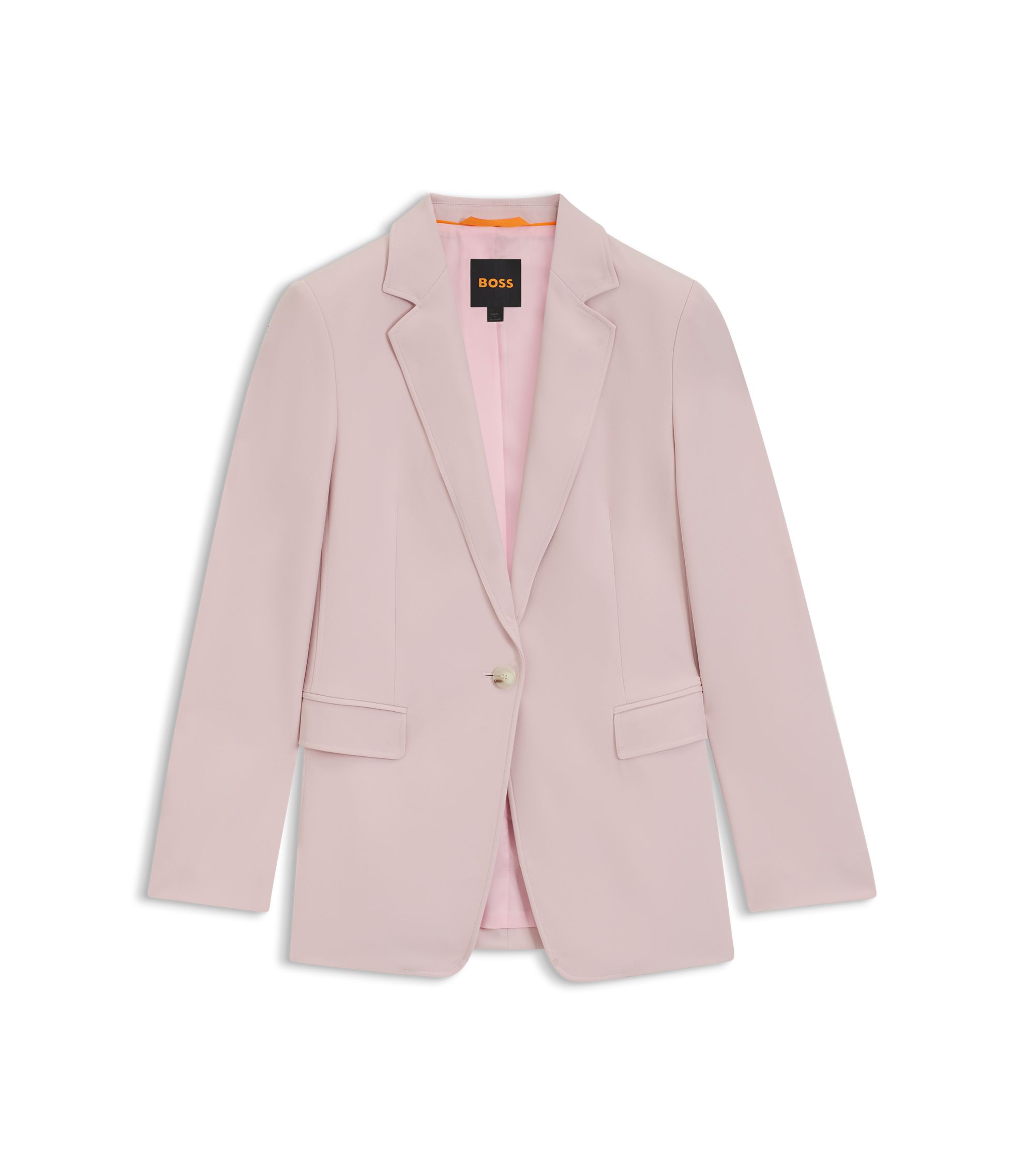 BOSS - Fitted blazer in stretch fabric - Pink