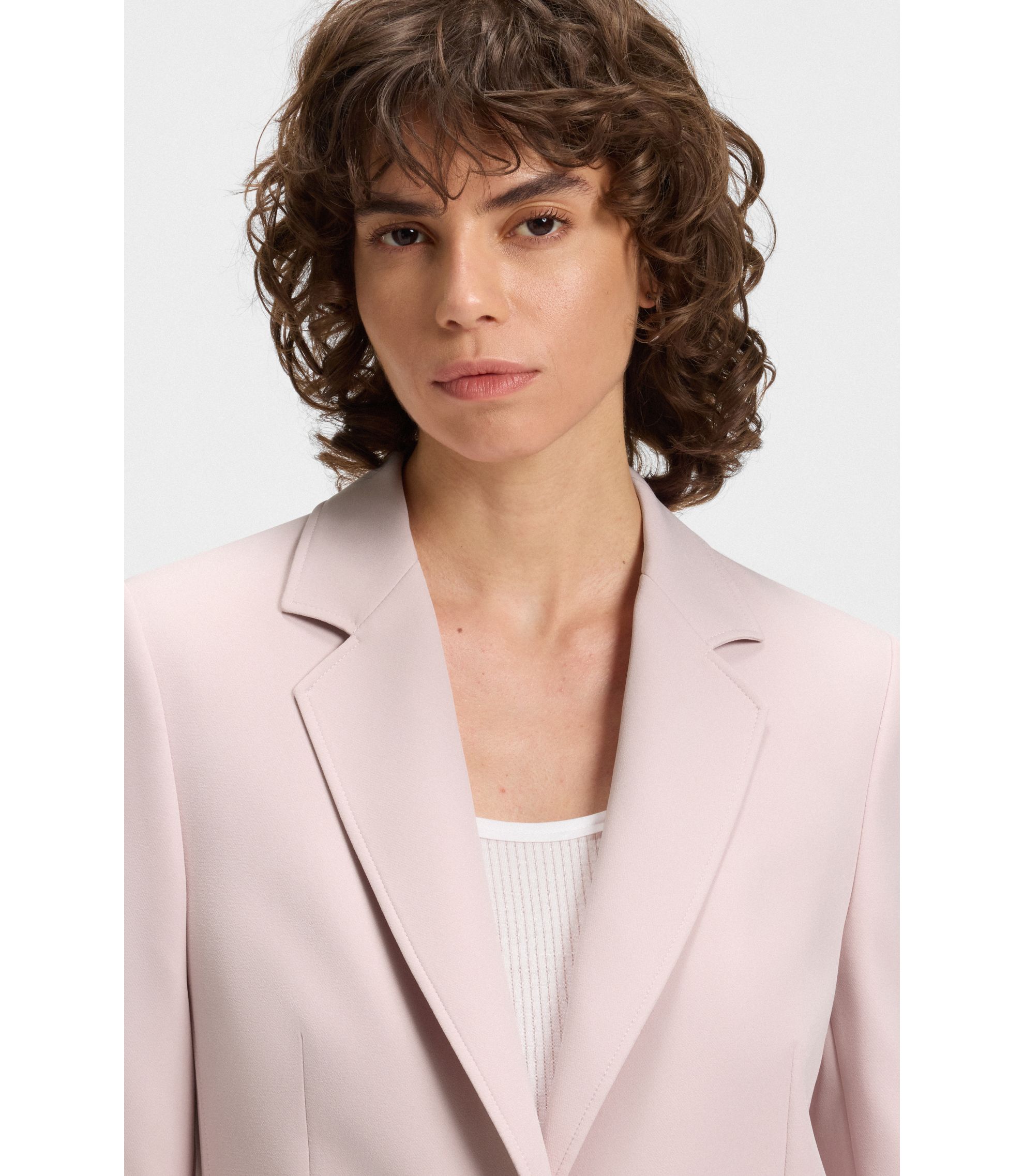 BOSS - Fitted blazer in stretch fabric - Pink