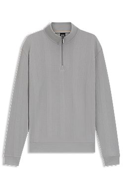 Sudadera de algodón con cremallera corta