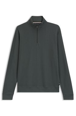 Sudadera de algodón con cremallera corta