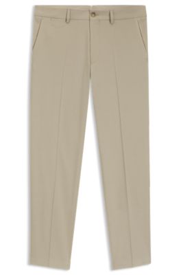 Pantalon Slim en tissu stretch double face, Kaki