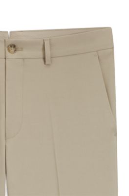 Pantalones slim fit en tejido el&aacute;stico de doble cara, Caqui