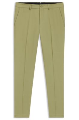 Pantalon Slim en tissu stretch double face, Chaux