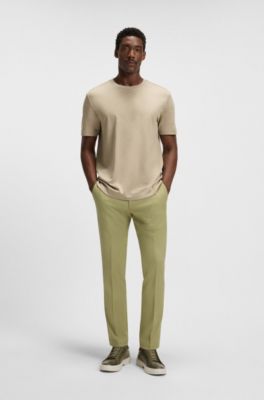 Pantalon Slim en tissu stretch double face, Chaux