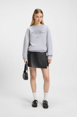 Parisian-artwork sweatshirt in cotton terry, Light Grey