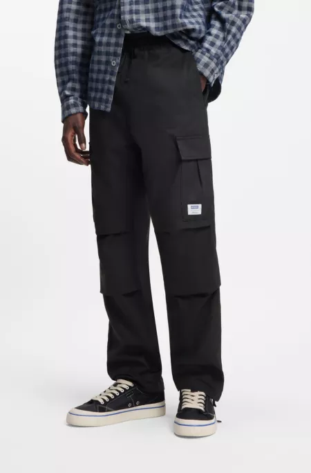Relaxed-fit trousers in ripstop fabric