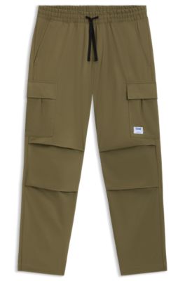 Relaxed-fit trousers in ripstop fabric, Light Green