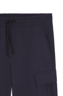 Pantalones relaxed fit en tejido antidesgarros, Azul oscuro