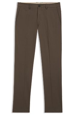 Slim-fit trousers in cotton, silk and stretch