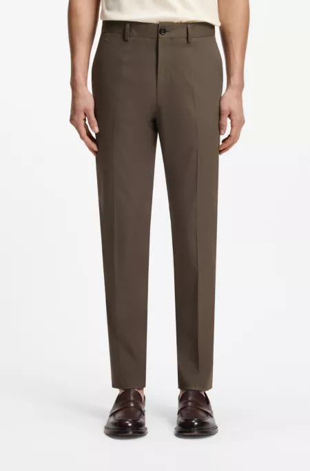 Slim-fit trousers in cotton, silk and stretch