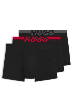 Three-pack of trunks with split-logo waistband