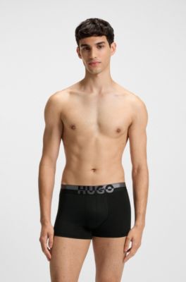 Three-pack of trunks with split-logo waistband, Black