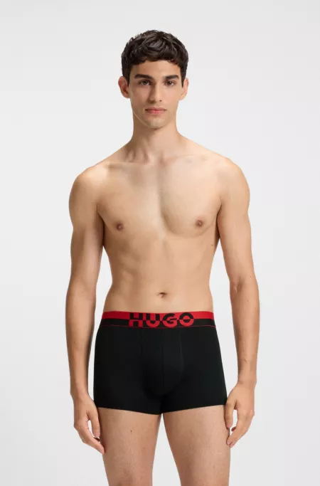 Three-pack of trunks with split-logo waistband