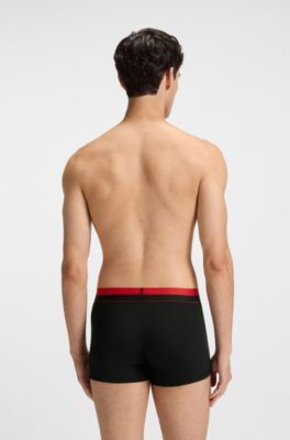 Three-pack of trunks with split-logo waistband, Black
