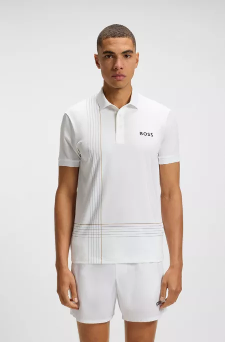 Active quick-dry polo shirt with check artwork