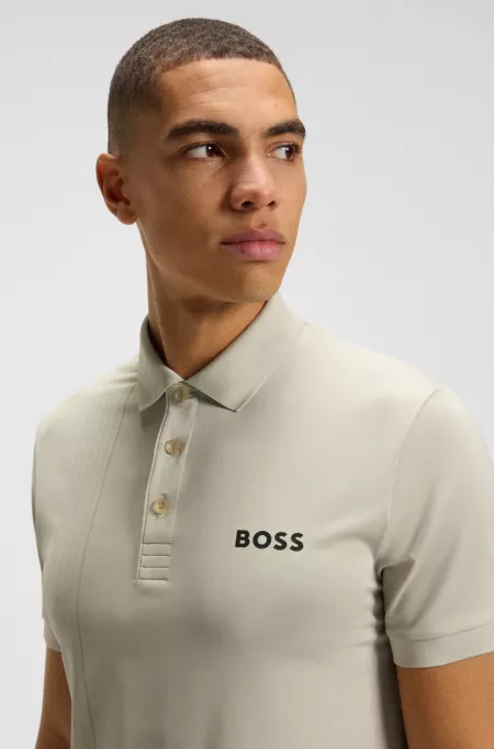 Active quick-dry polo shirt with check artwork