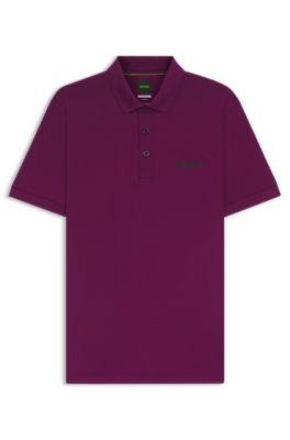 Active quick-dry polo shirt with check artwork, Pink