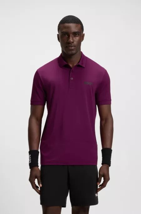 Active quick-dry polo shirt with check artwork