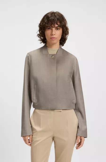 Tailored blazer in stretch-wool sharkskin