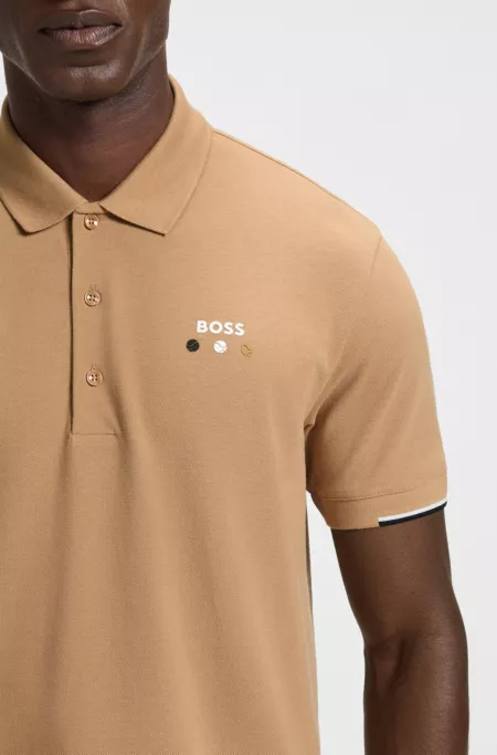 Active Paddy mercerized-cotton polo shirt with grid trims