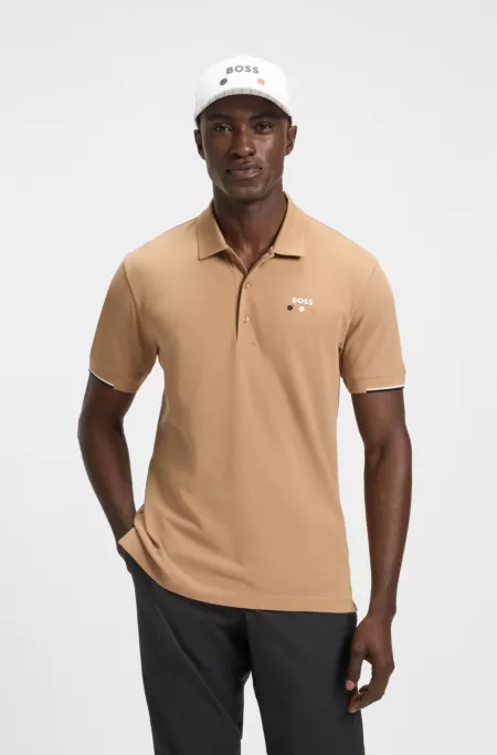 Active Paddy mercerized-cotton polo shirt with grid trims