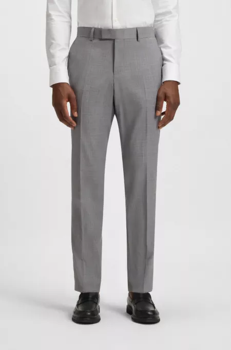 Thermo-regulating slim-fit trousers in virgin wool