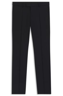 Thermo-regulating slim-fit trousers in virgin wool, Dark Blue