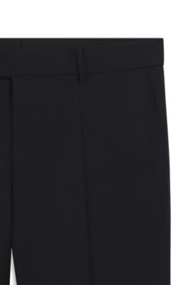 Thermo-regulating slim-fit trousers in virgin wool, Dark Blue