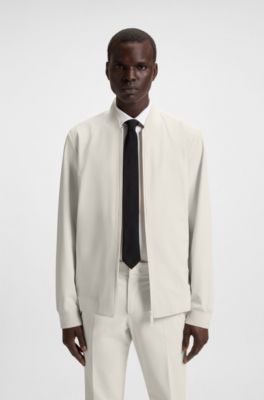 Stretch jacket with water-repellent finish, White