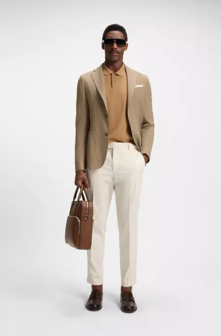 Patterned slim-fit jacket in comfort-stretch cloth