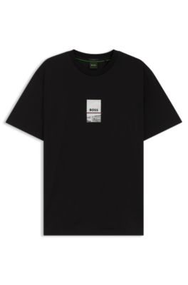 Photo-print T-shirt in stretch cotton, Black