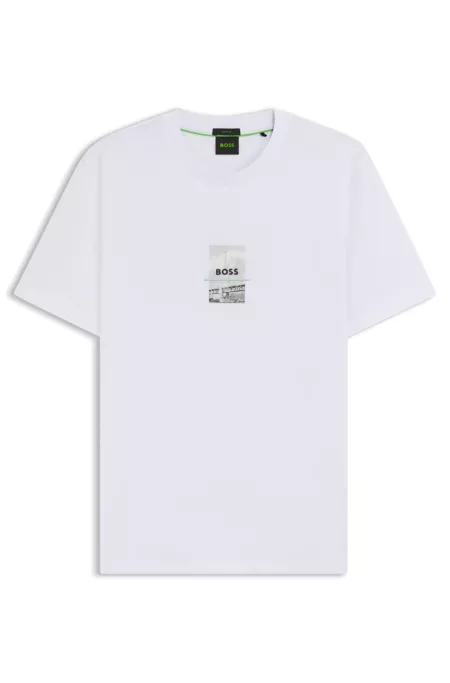 Photo-print T-shirt in stretch cotton
