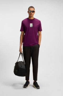 Photo-print T-shirt in stretch cotton, Pink