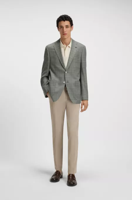 Checked regular-fit jacket in a wool blend