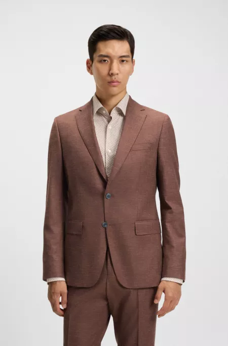 Patterned slim-fit jacket in stretch fabric