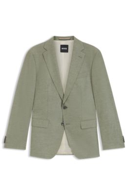 Blazer slim fit de tejido el&aacute;stico estampado, Verde