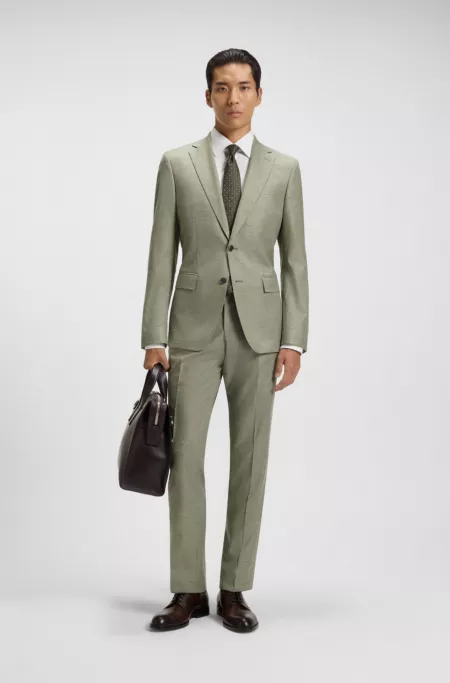 Patterned slim-fit jacket in stretch fabric