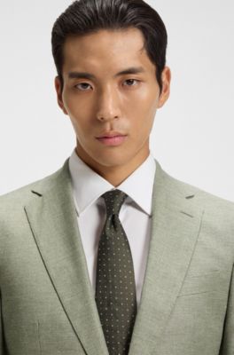 Blazer slim fit de tejido el&aacute;stico estampado, Verde