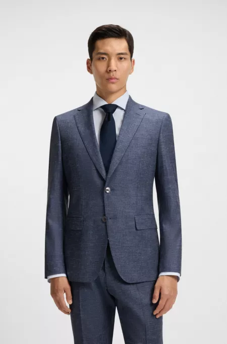 Patterned slim-fit jacket in stretch fabric