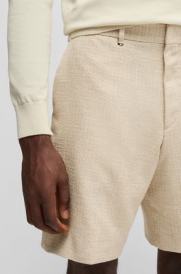 Formal shorts in stretch tweed, Light Beige