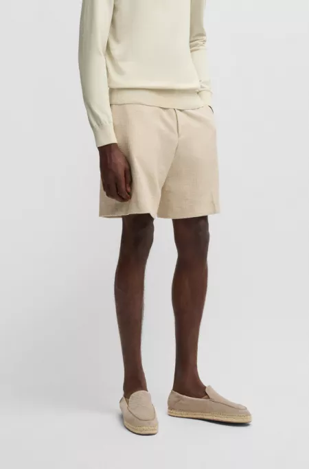 Formal shorts in stretch tweed