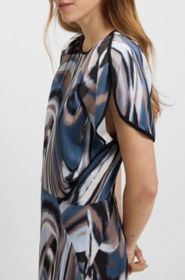 Robe en satin &agrave; imprim&eacute; tourbillon, Fantaisie