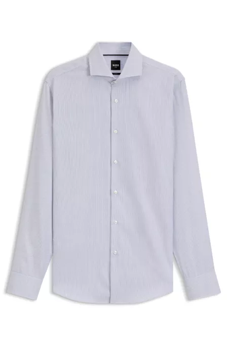 Wrinkle-resistant slim-fit shirt in cotton dobby