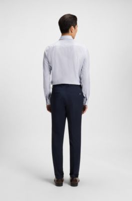 Camisa slim fit de dobby de algod&oacute;n resistente a las arrugas, Celeste