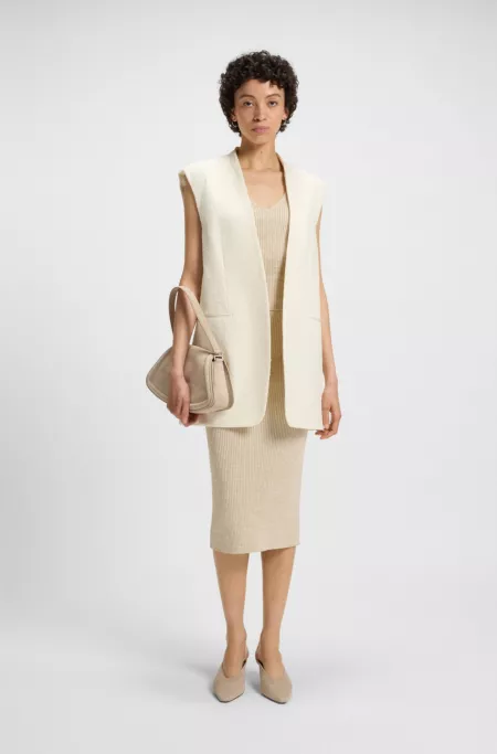 Relaxed-fit sleeveless blazer in Italian bouclé