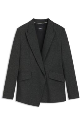 Regular-fit blazer with concealed closure, Dark Grey