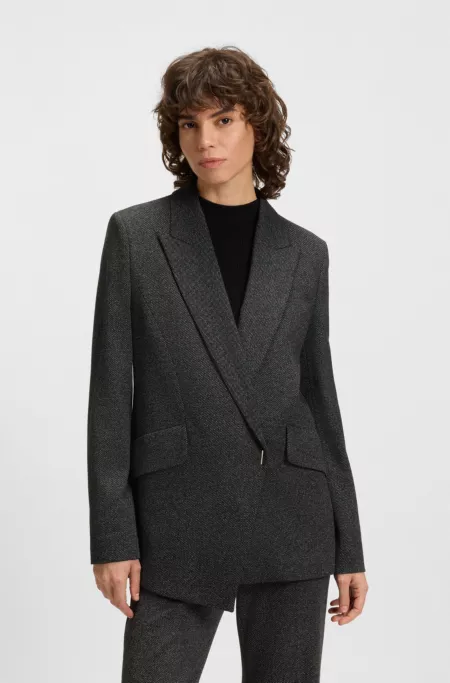 Regular-fit blazer with concealed closure