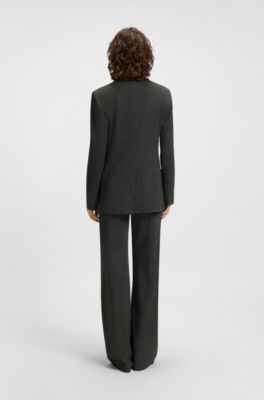 Regular-fit blazer with concealed closure, Dark Grey