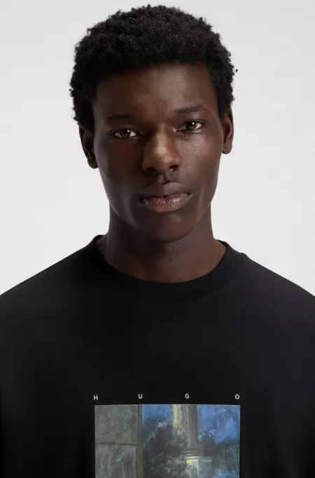 Ballerina-artwork T-shirt in cotton jersey