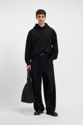 HUGO x apoh ballerina-artwork hoodie in cotton terry, Black